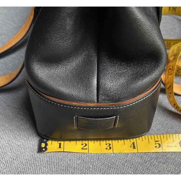 Vintage COACH Hampton 9268 Black Leather Tan Trim Carryall Satchel Y2k - Picture 12 of 16